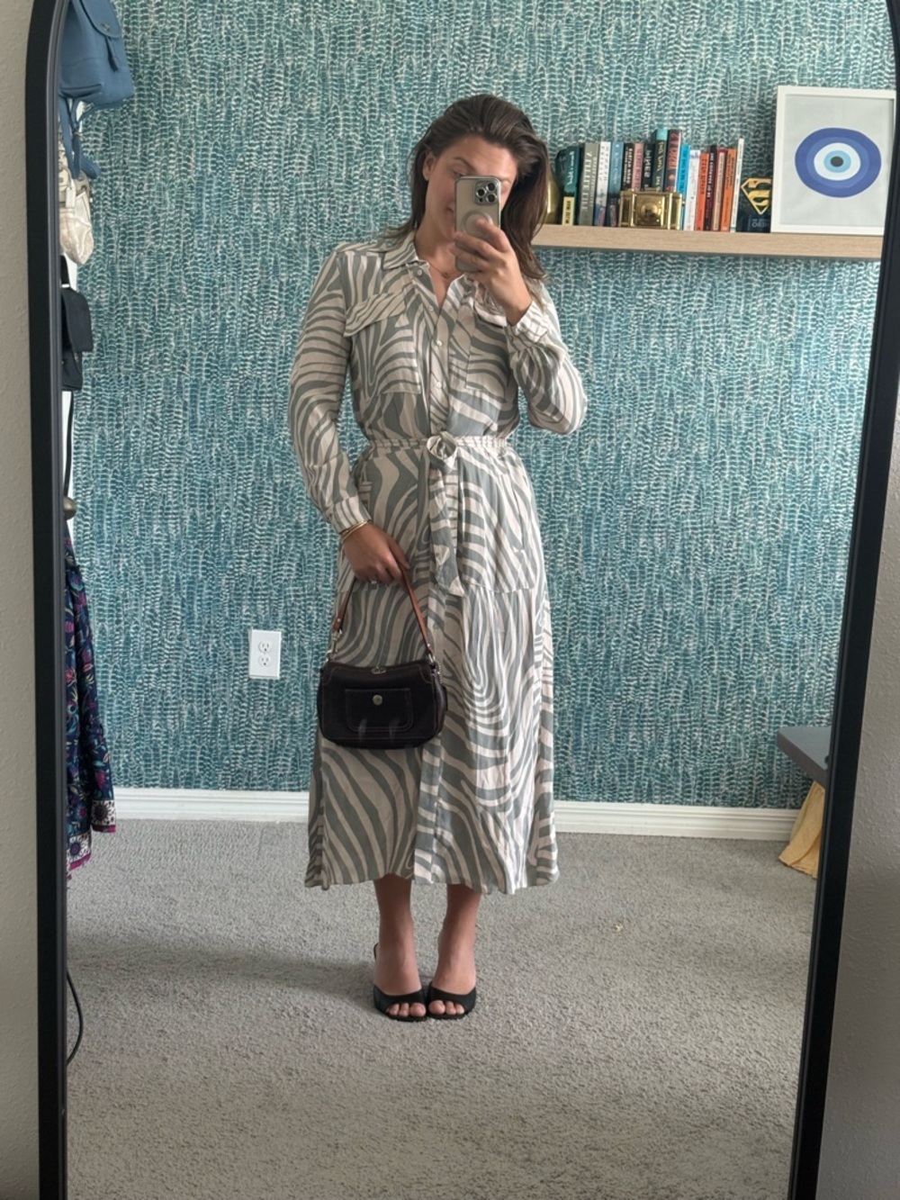 Misa Los Angeles Montana Dress in Abstract Zebra NWT size small